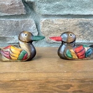 Korean Wedding Wooden Duck Figurines Love Birds